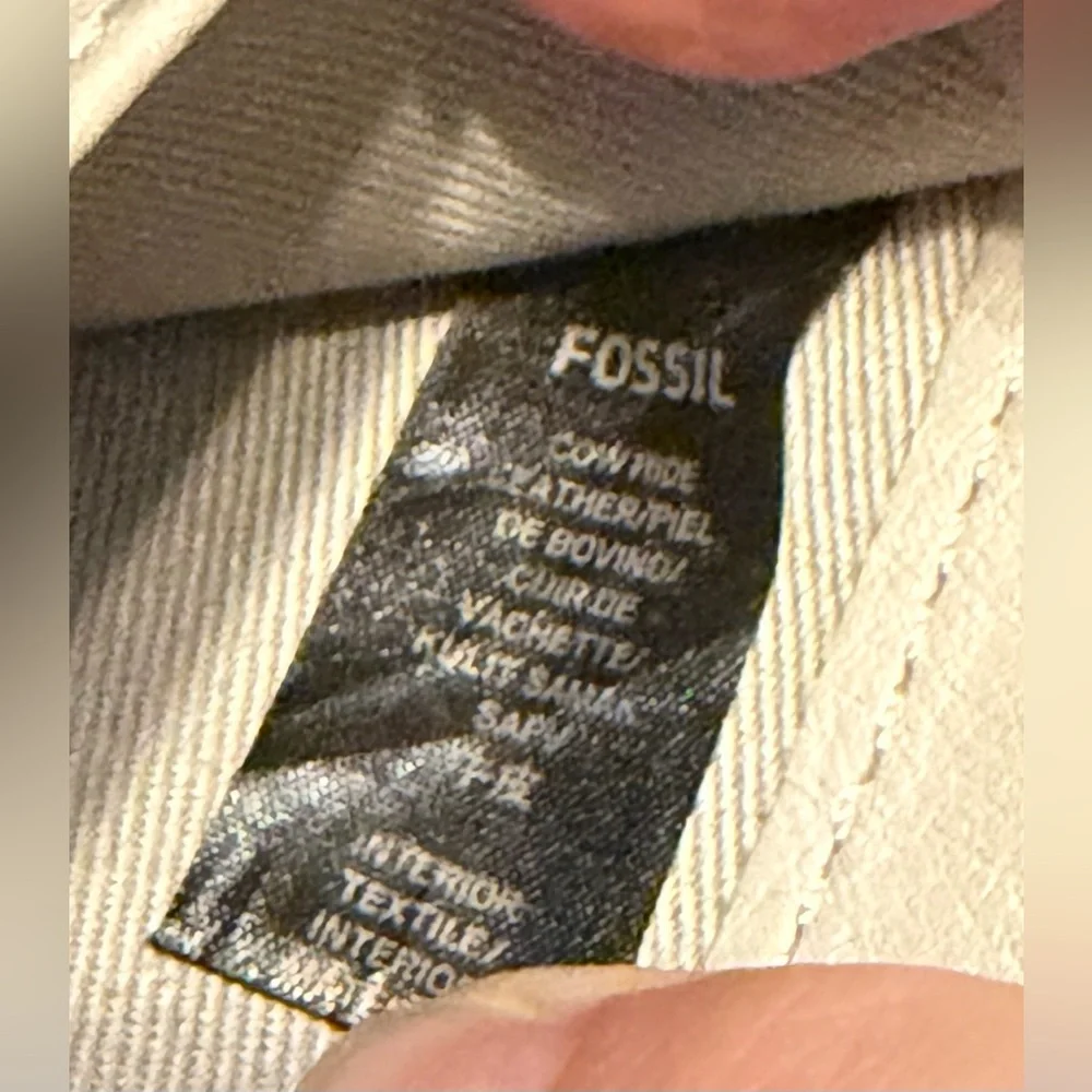 Fossil Silver Leather Zip-Around Wallet